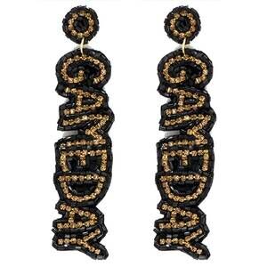NEW SOPHIA COLLECTION women's game day letter beaded rhinestone post earrings in
